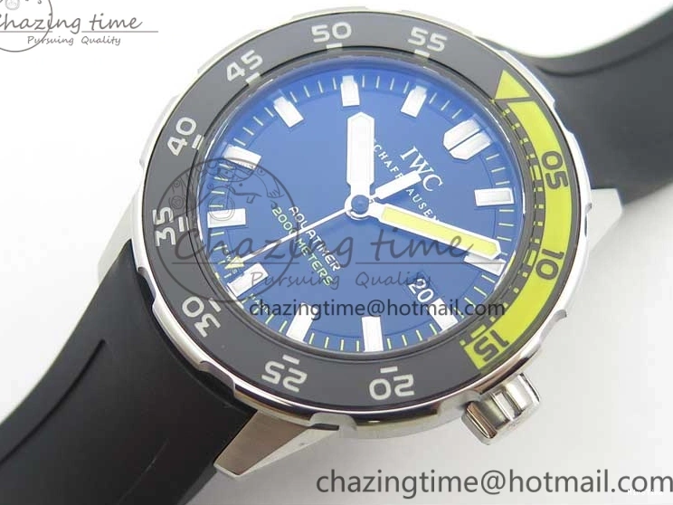 MIROTIME 0813 GoAnywhere Aquatimer SS IW356802 ZZF 1:1 Best Edition Black Dial on Black Rubber Strap MIYOTA 7128
